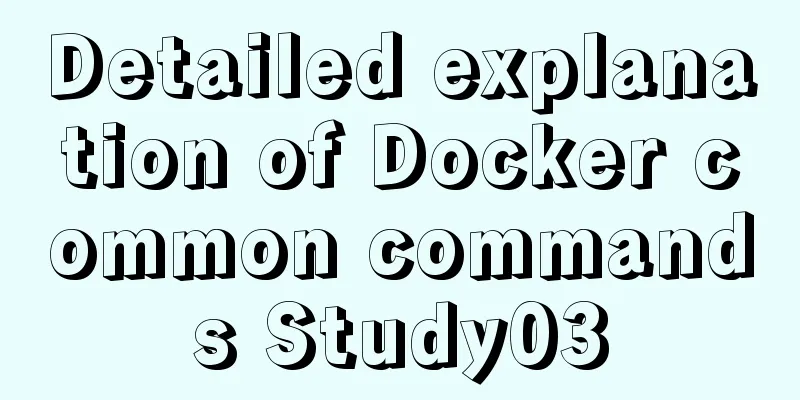 Detailed explanation of Docker common commands Study03