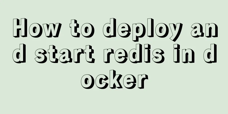 How to deploy and start redis in docker