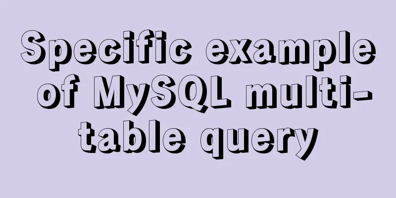 Specific example of MySQL multi-table query