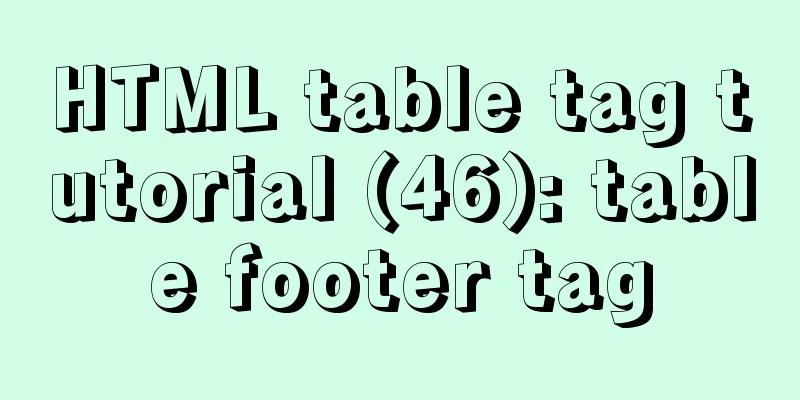 HTML table tag tutorial (46): table footer tag