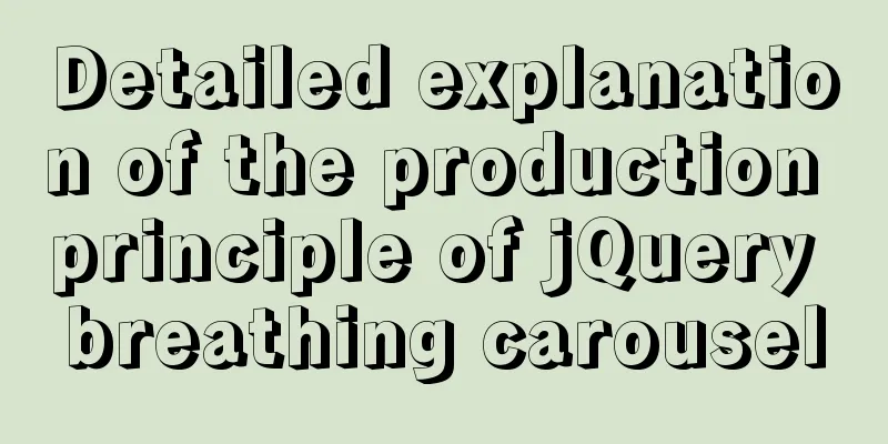 Detailed explanation of the production principle of jQuery breathing carousel