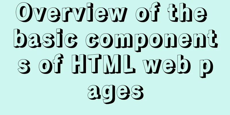 Overview of the basic components of HTML web pages
