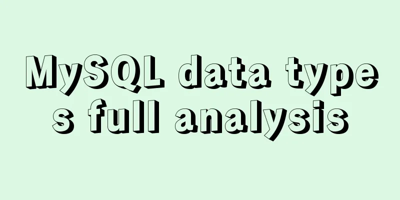 MySQL data types full analysis