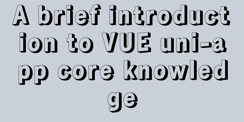 A brief introduction to VUE uni-app core knowledge