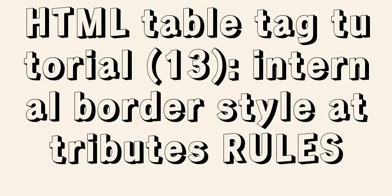 HTML table tag tutorial (13): internal border style attributes RULES