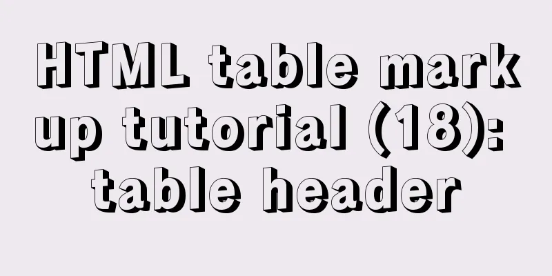HTML table markup tutorial (18): table header