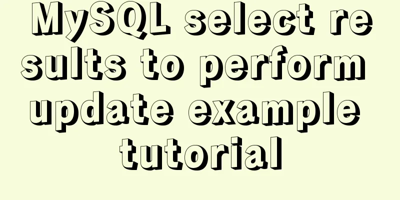 MySQL select results to perform update example tutorial
