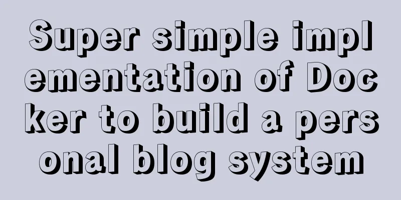 Super simple implementation of Docker to build a personal blog system