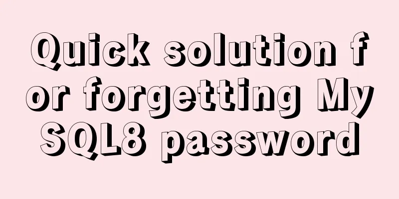 Quick solution for forgetting MySQL8 password