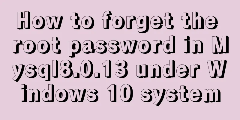 How to forget the root password in Mysql8.0.13 under Windows 10 system