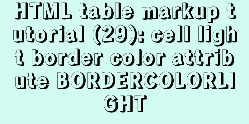 HTML table markup tutorial (29): cell light border color attribute BORDERCOLORLIGHT