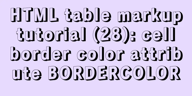 HTML table markup tutorial (28): cell border color attribute BORDERCOLOR
