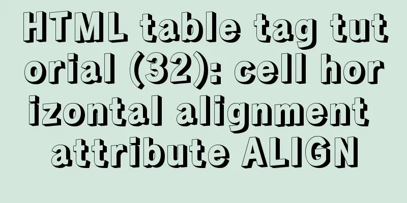HTML table tag tutorial (32): cell horizontal alignment attribute ALIGN