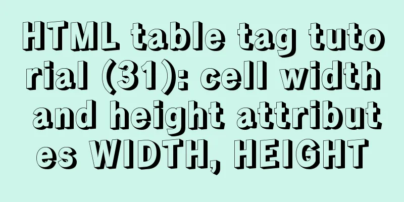 HTML table tag tutorial (31): cell width and height attributes WIDTH, HEIGHT