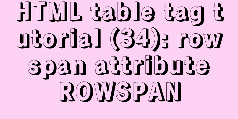 HTML table tag tutorial (34): row span attribute ROWSPAN