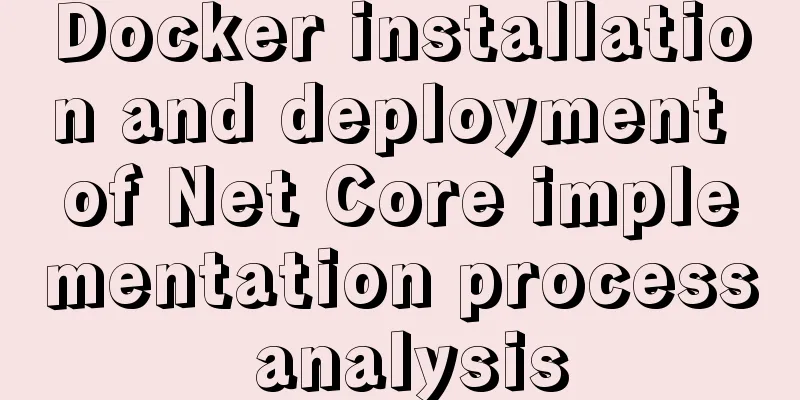 Docker installation and deployment of Net Core implementation process analysis