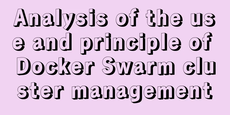 Analysis of the use and principle of Docker Swarm cluster management