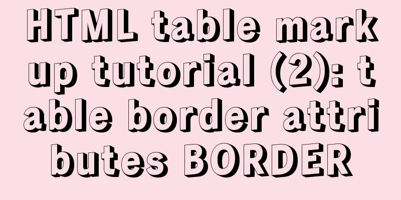 HTML table markup tutorial (2): table border attributes BORDER