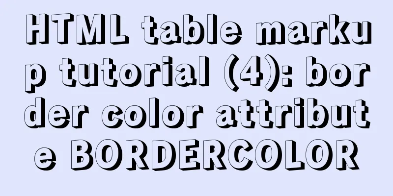 HTML table markup tutorial (4): border color attribute BORDERCOLOR