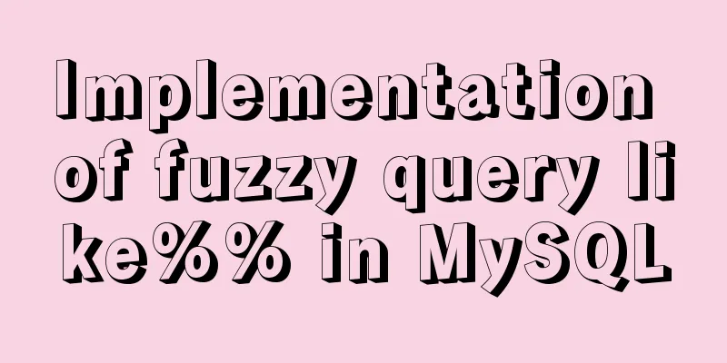 Implementation of fuzzy query like%% in MySQL