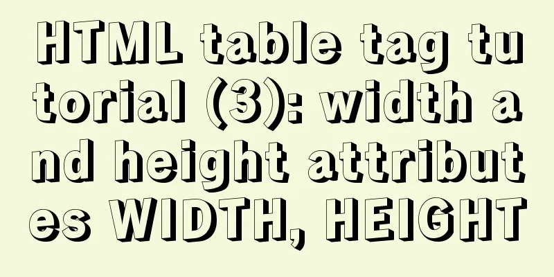 HTML table tag tutorial (3): width and height attributes WIDTH, HEIGHT