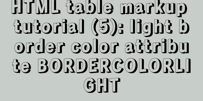 HTML table markup tutorial (5): light border color attribute BORDERCOLORLIGHT