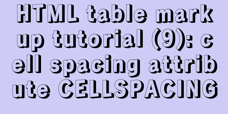HTML table markup tutorial (9): cell spacing attribute CELLSPACING
