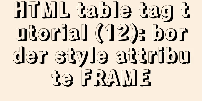 HTML table tag tutorial (12): border style attribute FRAME