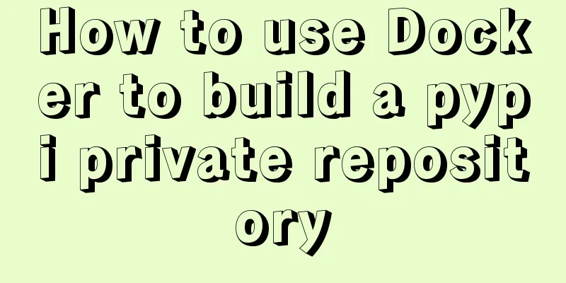How to use Docker to build a pypi private repository