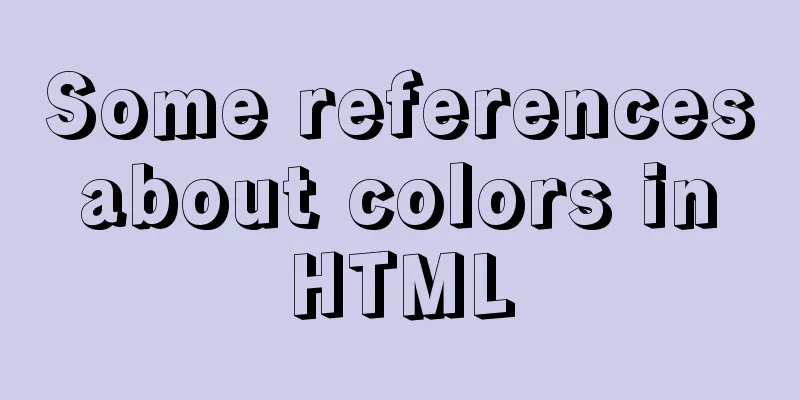 Some references about colors in HTML