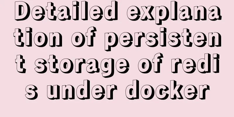 Detailed explanation of persistent storage of redis under docker