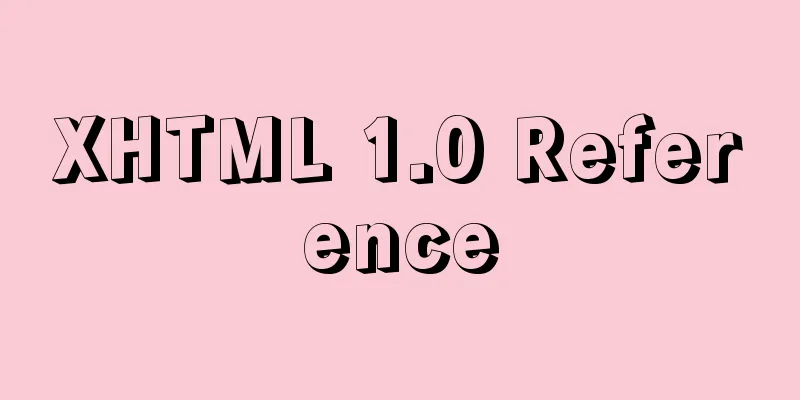 XHTML 1.0 Reference