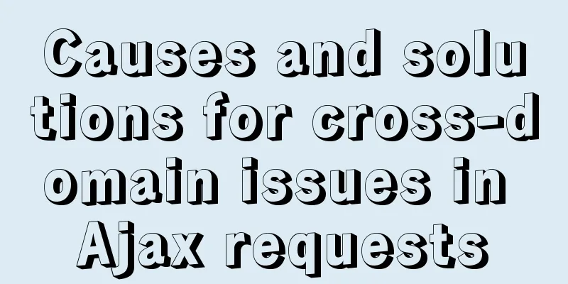 Causes and solutions for cross-domain issues in Ajax requests