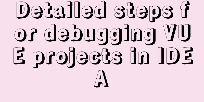 Detailed steps for debugging VUE projects in IDEA