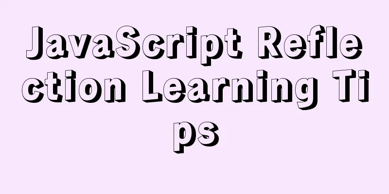 JavaScript Reflection Learning Tips