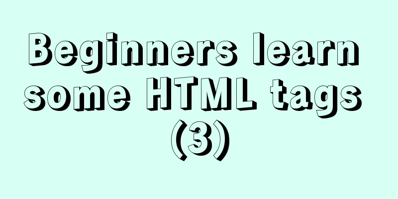 Beginners learn some HTML tags (3)