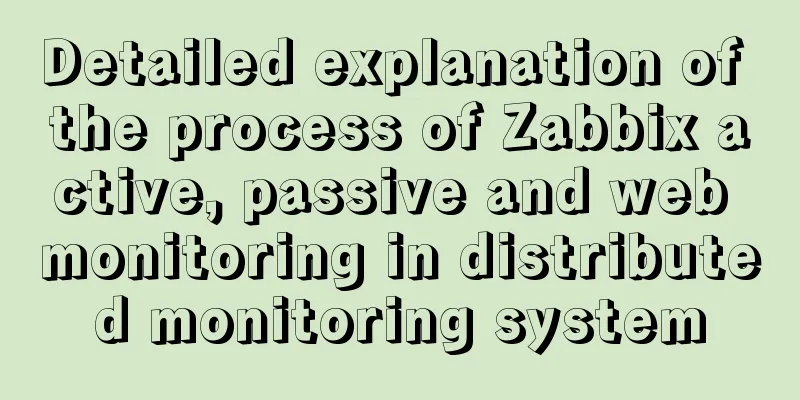 Detailed explanation of the process of Zabbix active, passive and web monitoring in distributed monitoring system