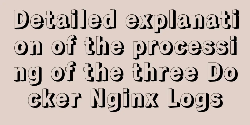 Detailed explanation of the processing of the three Docker Nginx Logs