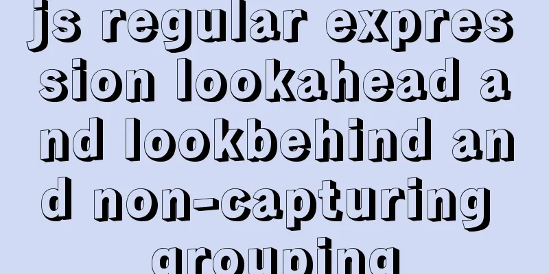 js regular expression lookahead and lookbehind and non-capturing grouping