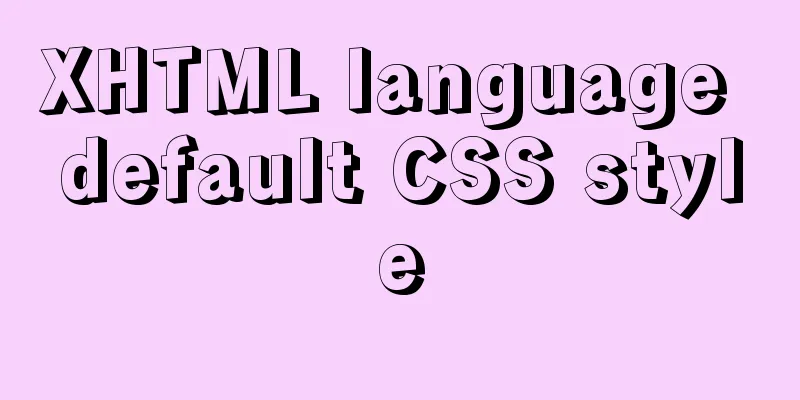 XHTML language default CSS style