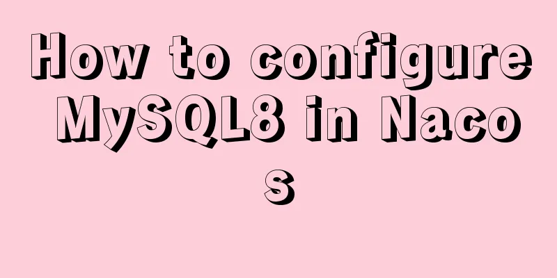 How to configure MySQL8 in Nacos