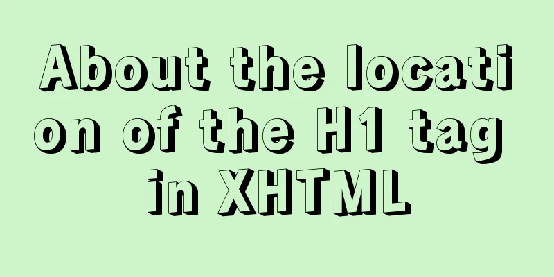 About the location of the H1 tag in XHTML