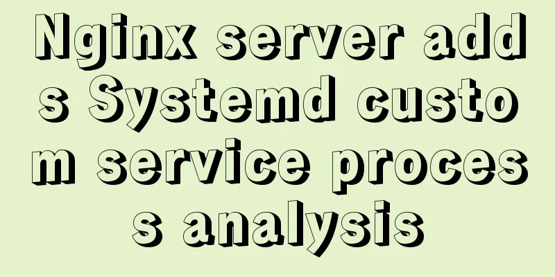 Nginx server adds Systemd custom service process analysis