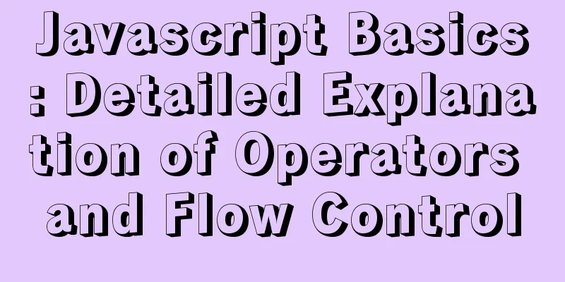 Javascript Basics: Detailed Explanation of Operators and Flow Control