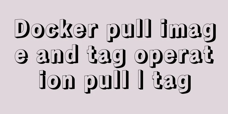 Docker pull image and tag operation pull | tag