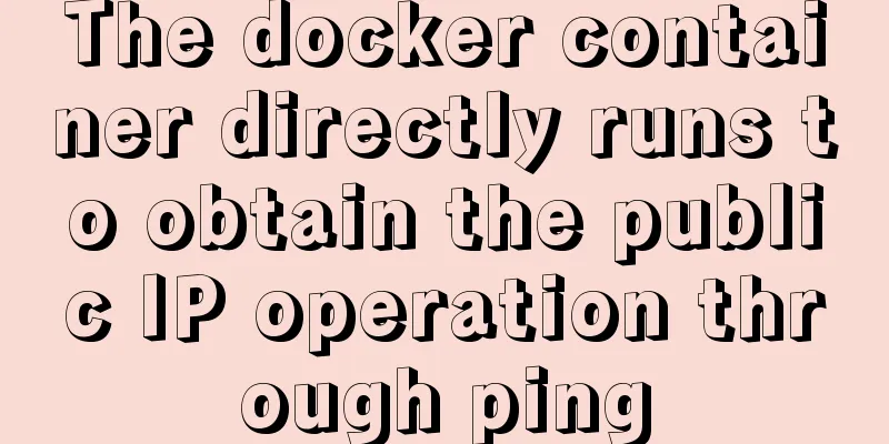 The docker container directly runs to obtain the public IP operation through ping