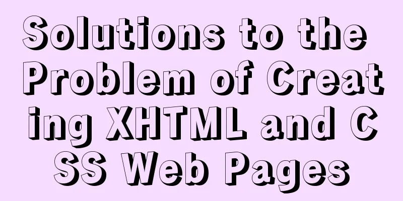 Solutions to the Problem of Creating XHTML and CSS Web Pages