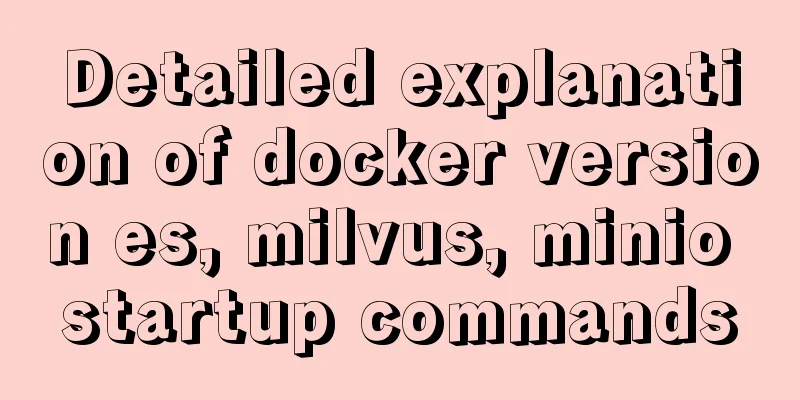 Detailed explanation of docker version es, milvus, minio startup commands