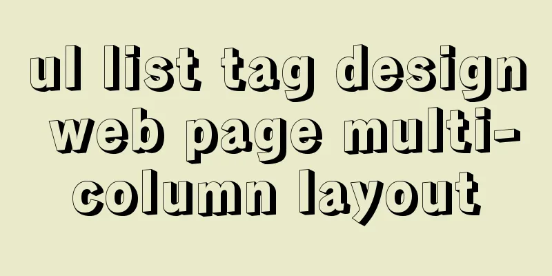 ul list tag design web page multi-column layout