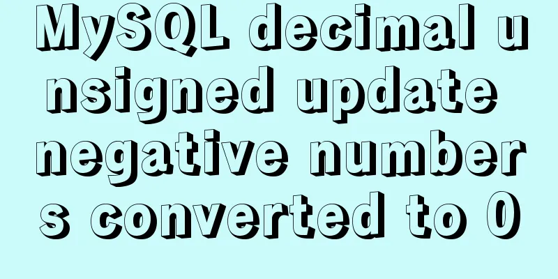 MySQL decimal unsigned update negative numbers converted to 0